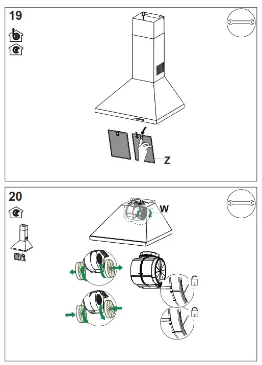 belling 444411676 Farmhouse 110PYR 110cm Chimney Cooker Hood - fig 10