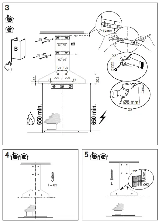 belling 444411676 Farmhouse 110PYR 110cm Chimney Cooker Hood - fig 5