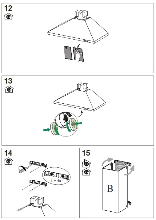 belling 444411676 Farmhouse 110PYR 110cm Chimney Cooker Hood - fig 7