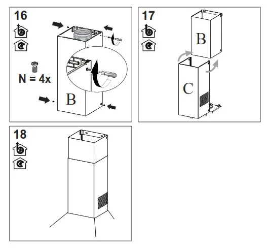 belling 444411676 Farmhouse 110PYR 110cm Chimney Cooker Hood - fig 9