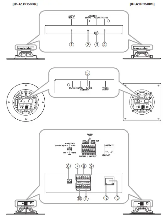 TOA IP A1PC580R IP Ceiling Mount Speaker - fig