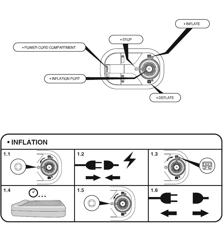 Bestway P3150 Maroon 20 Inch Queen Air Mattress with Built-In Pump-fig-1
