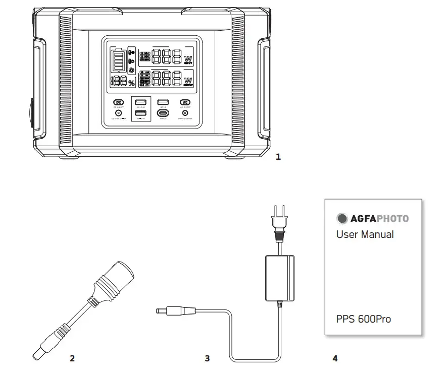 AGFAPHOTO PPS 600Pro Powerstation Charges - INCLUDES