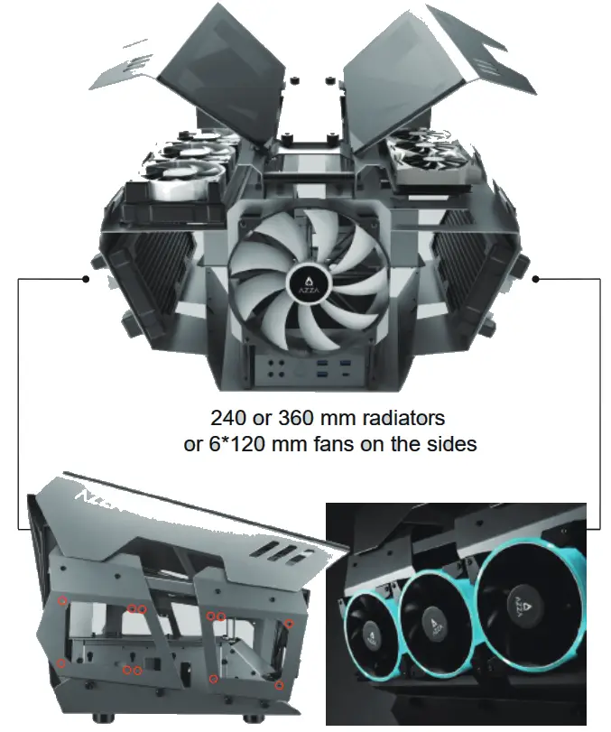 AZZA CSAZ-807 Overdrive Innovative ATX Case - power supply 1