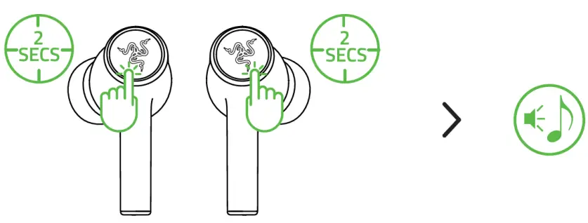 GIGABYTE B650 Razer Hammerhead True Wireless - button