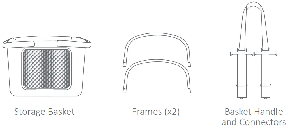 baby trend BT06 Series Modular Storage Basket for Morph Single to Double Stroller - STORAGE BASKET