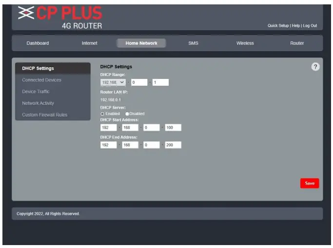Working mode settings