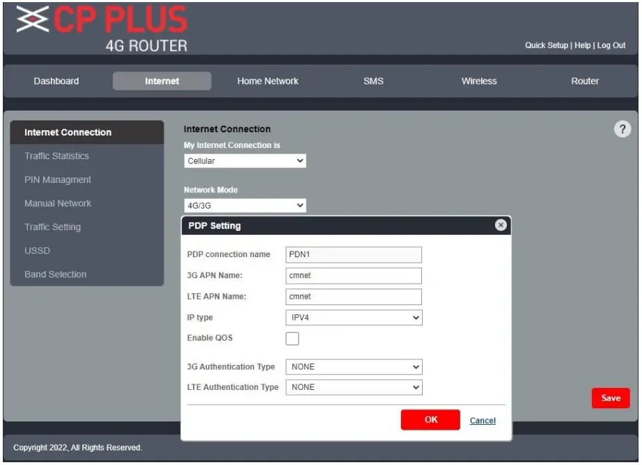 Setting 3G/4G network