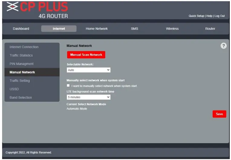 Network searching method