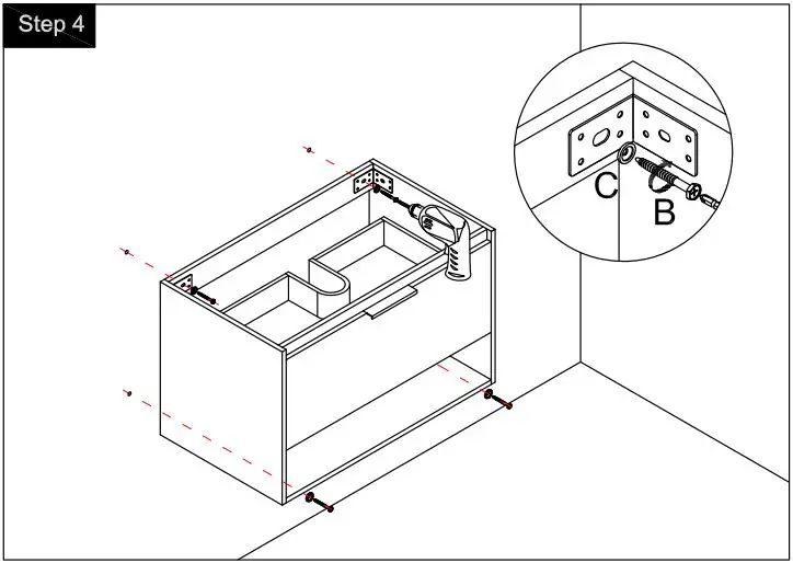 Jim s Maison JMJ-BCB-43 Bathroom Vanity Instruction Manual - Fig 4
