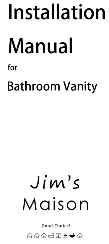 Jim s Maison JMJ-BCB-43 Bathroom Vanity Instruction Manual