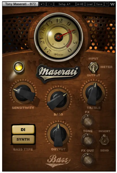 WAVES MASERATI B72 Bass Phattener Plugin - Interface