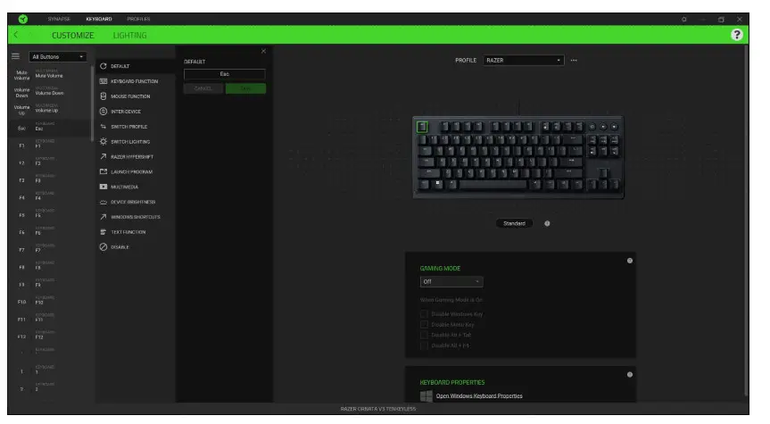 RAZER Ornata V3 TKL Gaming Keyboard - fig 1 7