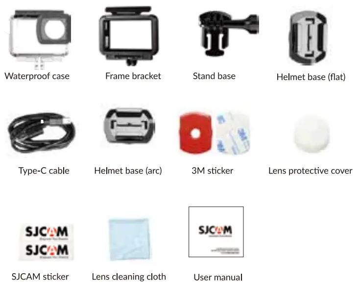 SJCAM SJ10 Pro 4K Action Camera - Paking list