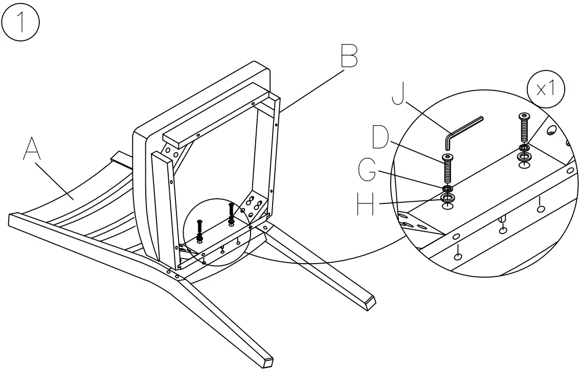ASHLEY D754-01 Grindleburg Ladderback Dining Chair - fig 2