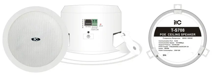 itC T S708 POE Ceiling Speaker - Cover