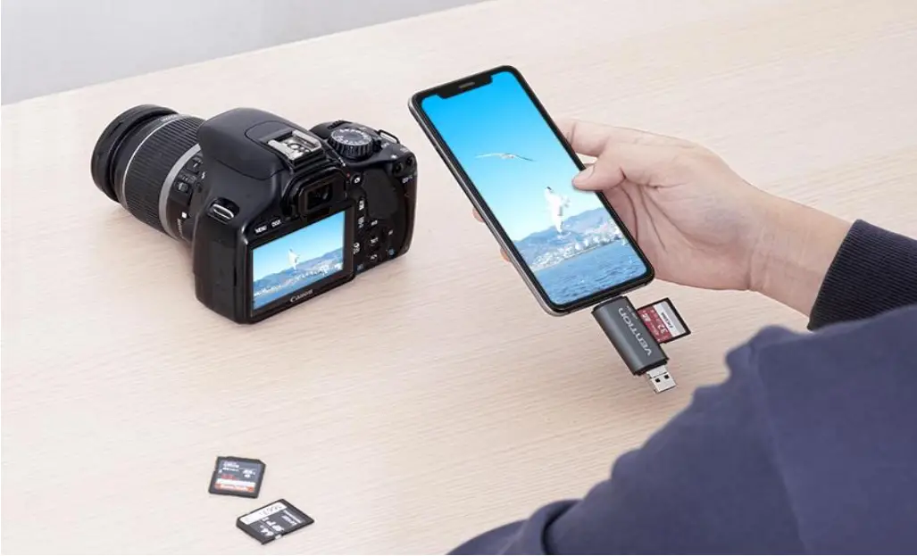 VENTION USB3 0 Multi Function Card Reader Gray Metal Type - Figure