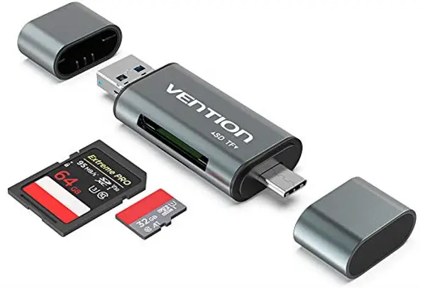 VENTION USB3 0 Multi Function Card Reader Gray Metal Type