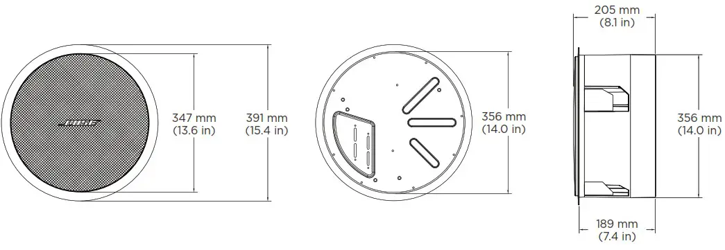 BOSE FreeSpace 3 Subwoofer Satellite Systems - Product Dimensions 1