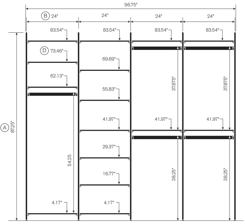 martha STEWART INS-0061 Closet Hanging and Storage System