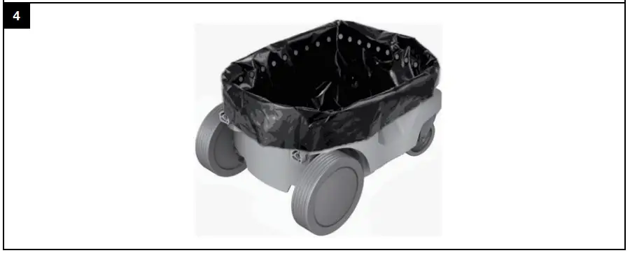 Fitting a plastic dust bag