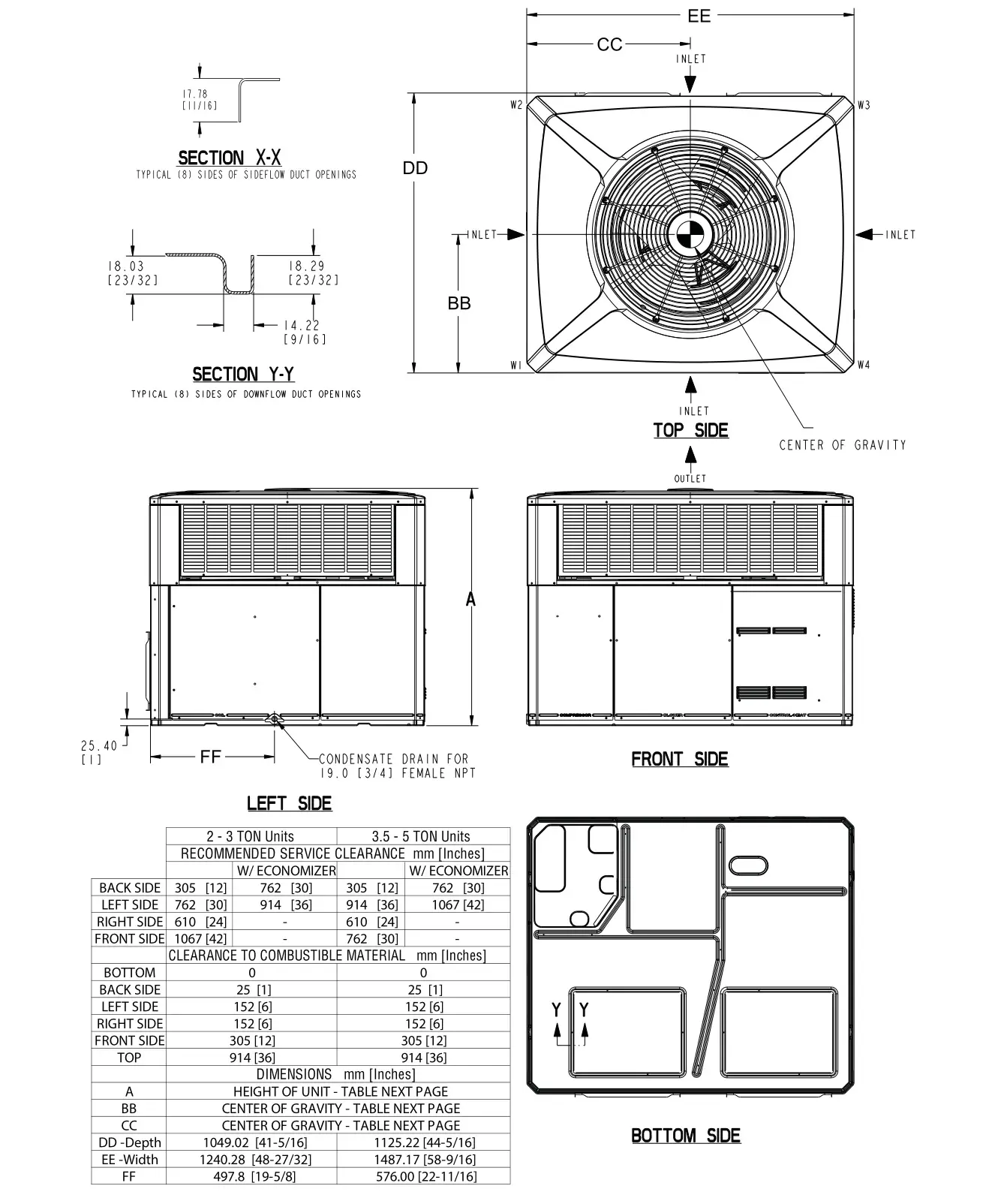 TRANE 4WCC4024E1000A Single Packaged Heat Pump - Figure 1