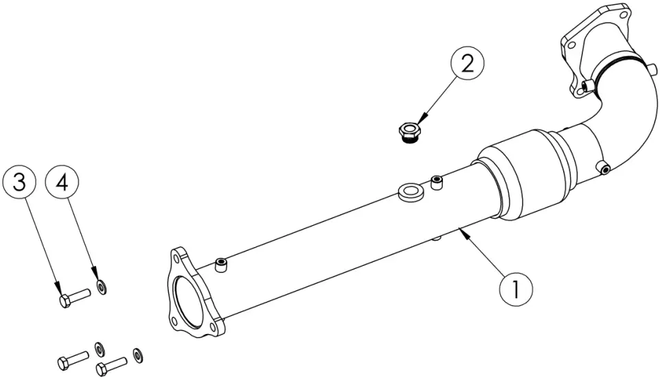 MBRP AT 9524RP Front Pipe Polaris RZR XP Turbo