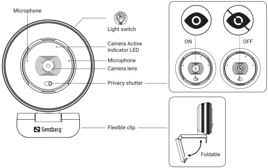 Sandberg 134 39 Streamer USB Webcam Pro Elite - Overview