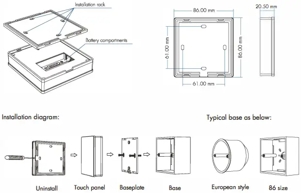 NEDLANDS GROUP FLS-RC-W Wall Mounted Touch Panel-FIG1