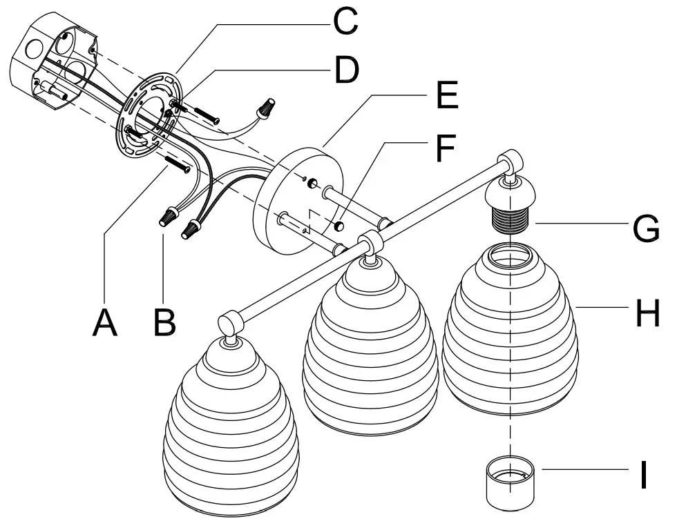 LNC QQ3MBZHD192W388 3-Light Brass Gold Bathroom Vanity Light - PARTS INCLUDING