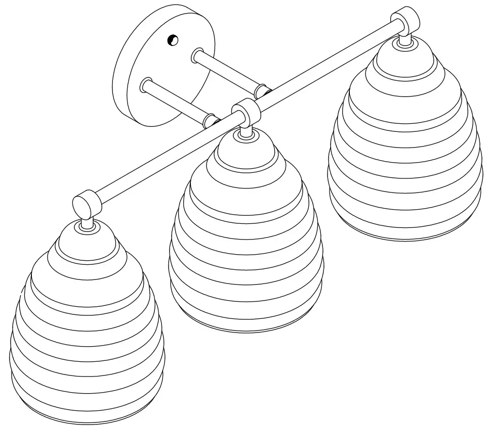 LNC QQ3MBZHD192W388 3-Light Brass Gold Bathroom Vanity Light