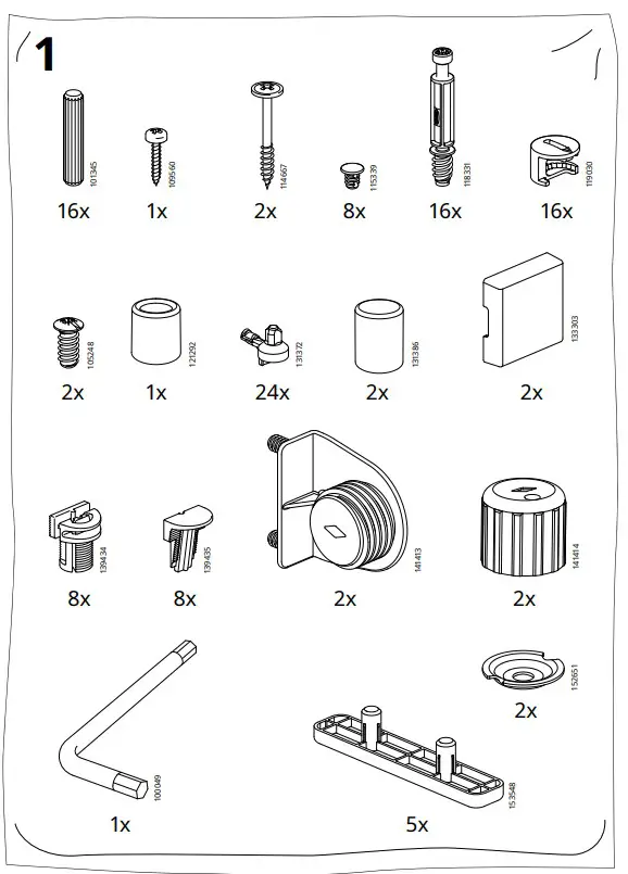 IKEA SYVDE Cabinet with Glass Doors - fig 1