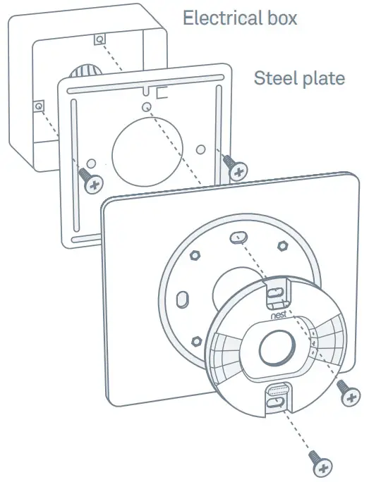 nest B08K2M13NY Thermostat E Smart Thermostat - electrical box