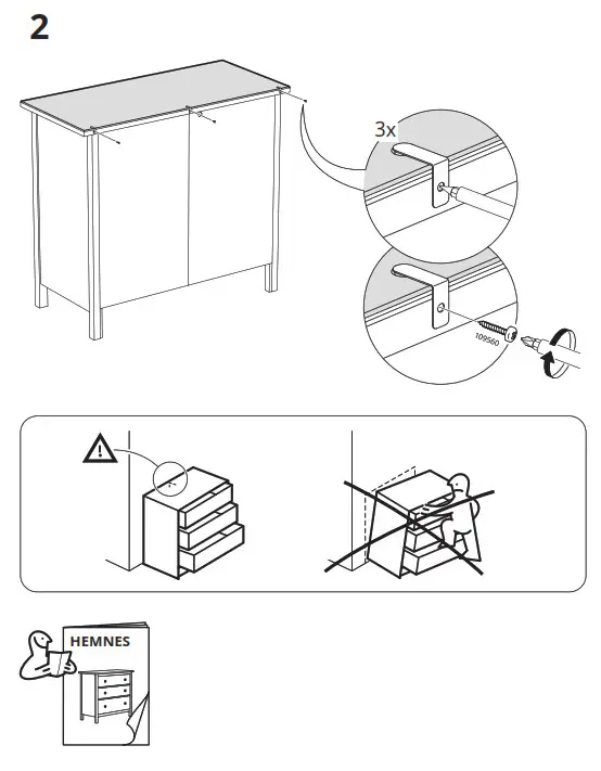 IKEA HEMNES 6 Drawer Chest White Stain - fig 3