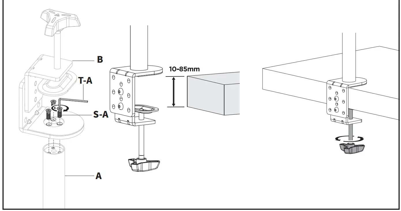 V I V O STAND-V032,W Steel Dual Monitor Desk Mount - ASSEMBLY STEPS 2