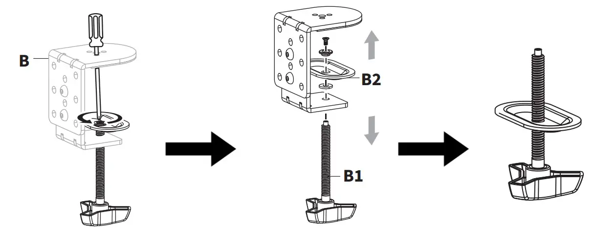 V I V O STAND-V032,W Steel Dual Monitor Desk Mount - ASSEMBLY STEPS 3