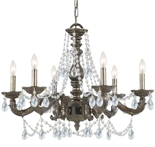 CRYSTORAMA 5026-VB-CL-SAQ Six Light Chandelier Paris Market-product