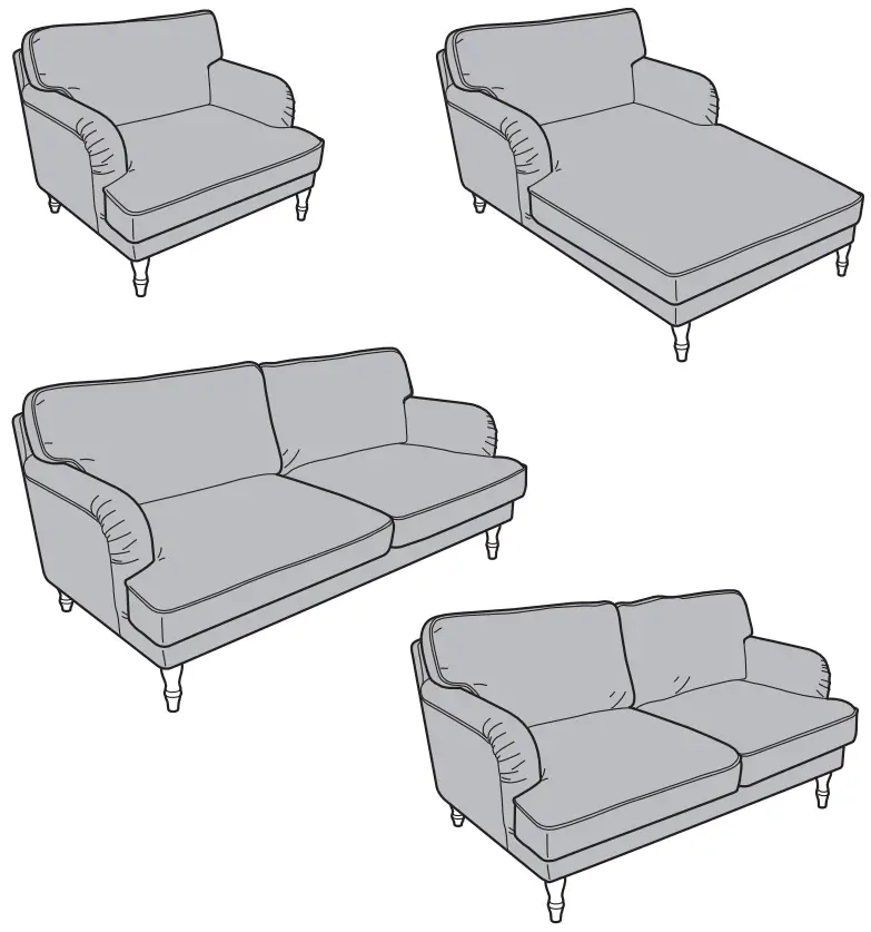 IKEA AA-1114480-4 STOCKSUND Sofa Ljungen Blue Black Wood