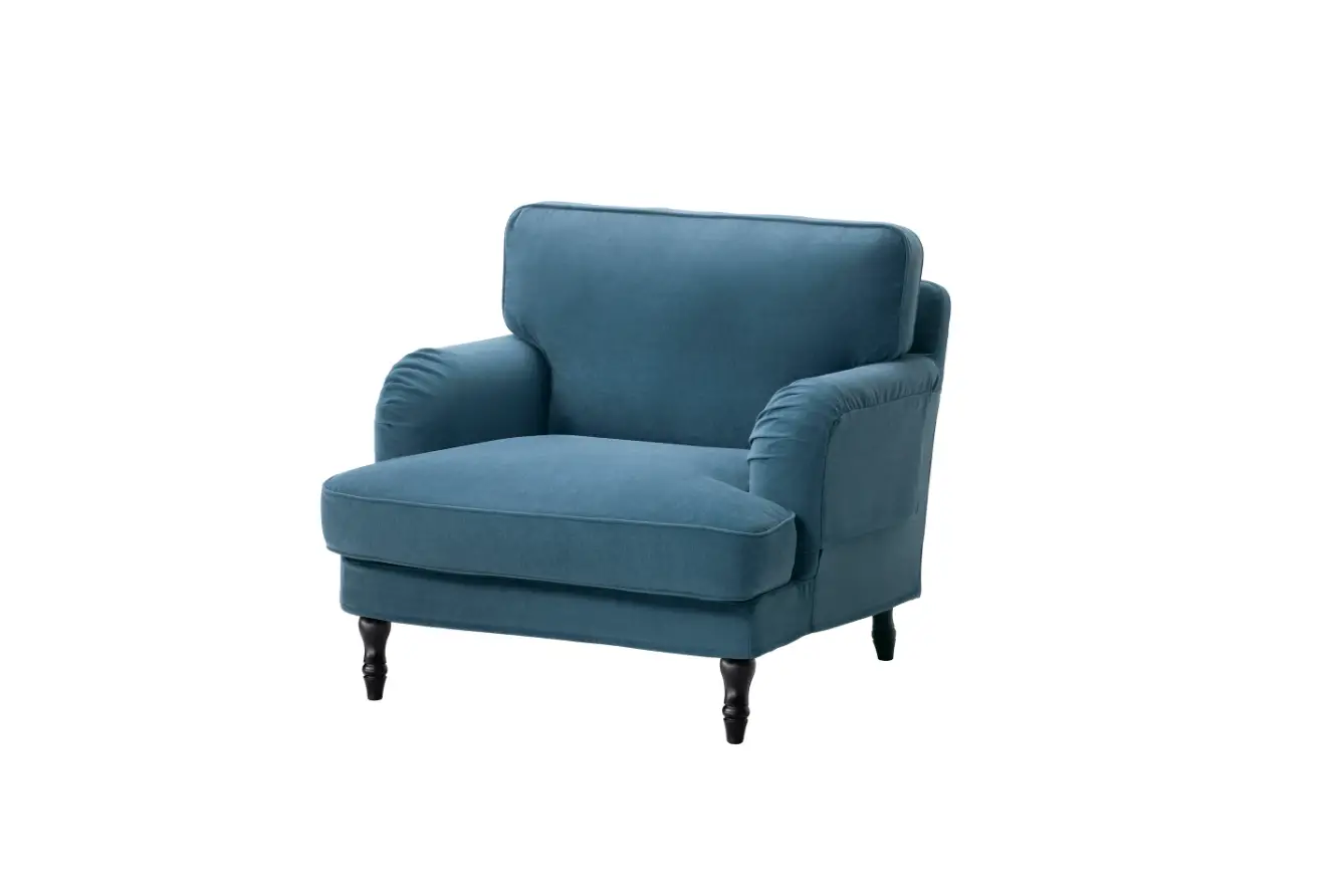 Ikea Aa-1114480-4 Stocksund Sofa Ljungen Blue Black Wood Instructions