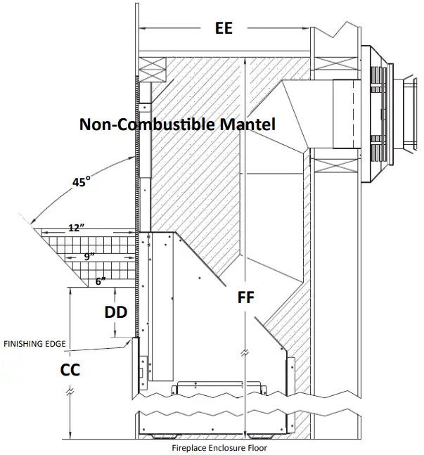 KOZY HEAT Callaway 40 Direct Vent Fireplace - Linear Chimney 2