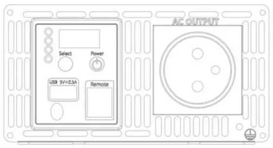 The Front Panel of 1000W and 1S00W Pure Sine Inverter