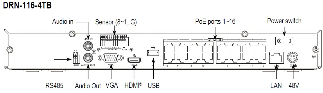 ENFORCER DRN-116-4TB 4K Network Video Recorder-fig-2