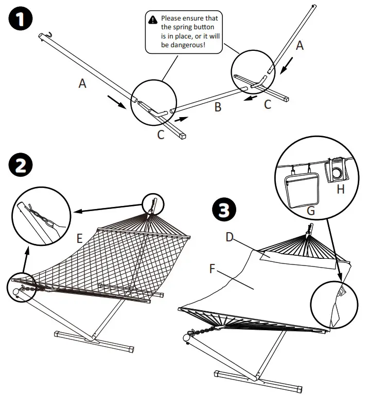 SUNCREAT HSW Series Hammock with Stand and Detachable Pillow - PARTS LISTS1
