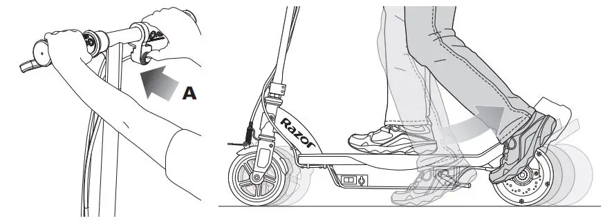 Razor PowerCore E90 Electric Hub Motor Scooter - Starting the Scooter