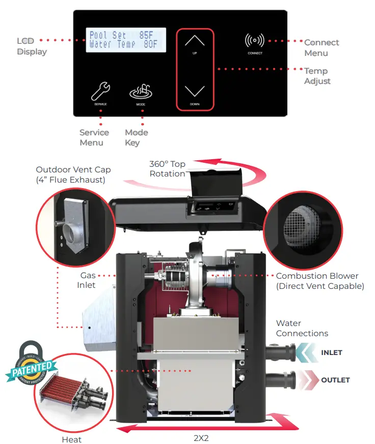 Raypak RP P 600 1 Electronic Natural Gas Pool and Spa Heater - SMARTER CONTROLS