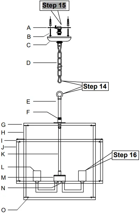 Hartford MX19081-4-P 4 Light Black Gold Small Island Pendant A0