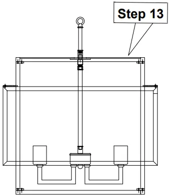 Hartford MX19081-4-P 4 Light Black Gold Small Island Pendant S13