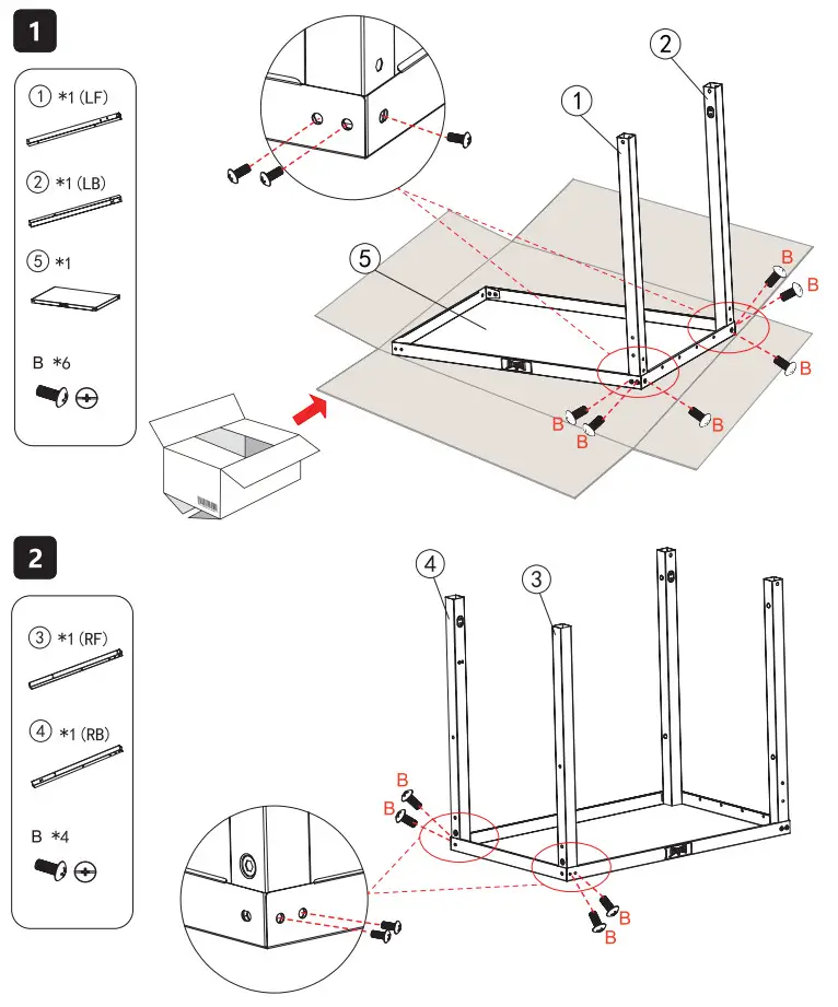 FEASTO 845001L Three Shelf Stainless Outdoor Movable Food Prep Grill Cart Table - Assembly