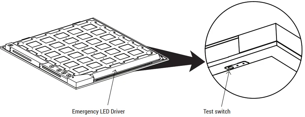 PORTOR LIGHTING PT-BLP6-24 2x4 LED Flat Panel Light - BATTERY
