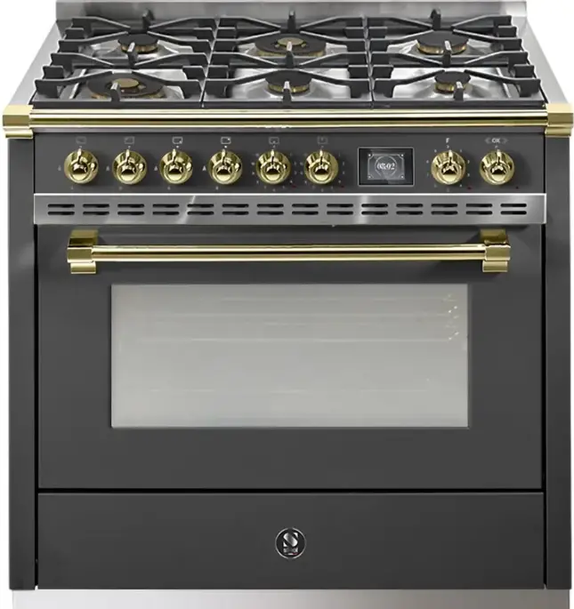 Steel AQ9S-6W-AN-O Ascot 90cm Dual Fuel Freestanding Cooker